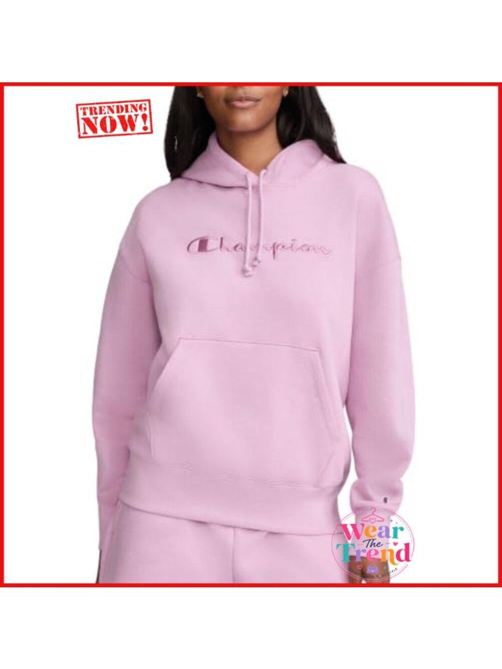 Midweight Fleece Pullover Hoodie Loose Fit Kangaroo Pocket Script Logo